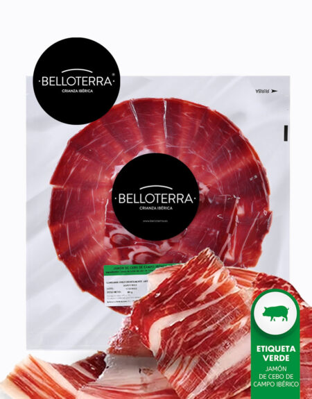 Jamón de cebo de campo ibérico cortado a mano 80 gr