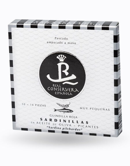 Sardinillas en AO picantes 10-14 piezas Real Conservera
